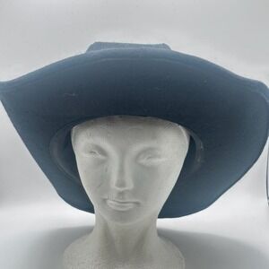 Black Felt Western Cowboy Hat Large Made‎ in USA Vibrant Lined